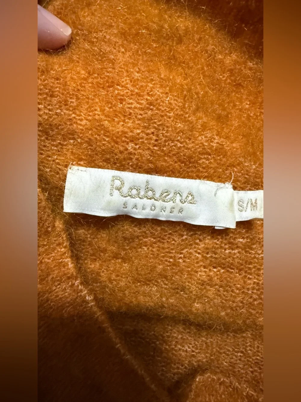 Rabens Saloner Magda Superkid Mohair & Merino Wool Sweater in Burnt Orange S/M - Picture 2 of 7
